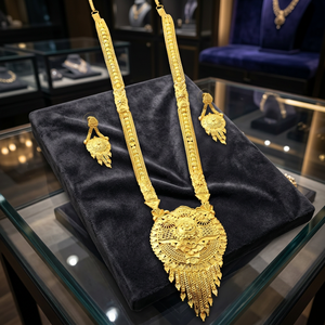 Venta al por mayor de 14K 18K 24K Micro Gold Fashion Long Jewelry Set, Micro Forming Long Jewelry Set, Tradicional Wedding Long Jewelry Set. - Product Image 4
