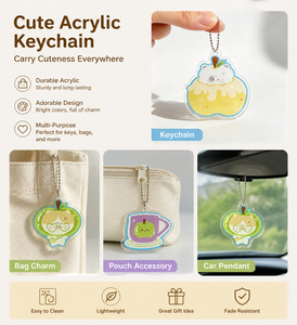 Minimal Acrylic Keychain <b>Charm</b> Cartoon Cat Clear Double Sided Print Irregular Shape Cute <b>Keyring</b> - Product Image 5