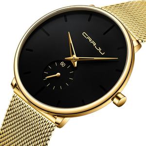 Montre à quartz pour étudiants, décontractée, cool, noire, CRRJU 2150, tendance, populaire, élégante, petit cadran, boîtier en alliage, aiguille en verre - Product Image 6