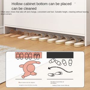 מודרני מסתובב עץ חום מסתובב נעל אחסון ארון מחיר מפעל ארון מדף נעליים עם מגירות - Product Image 6