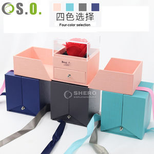 Boîte à fleurs en papier élégante personnalisée, boîte à fleurs en papier haut de gamme pour bague en diamant, boîte à collier avec tiroir, boîte à fleurs pour bracelet, boîtes cadeaux - Product Image 6