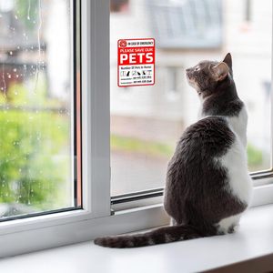 Pet cảnh báo an toàn cháy cứu hộ Sticker hai mặt 8 đề can, trên cửa sổ, cho cửa sổ nhà cửa (vòng) - Product Image 5