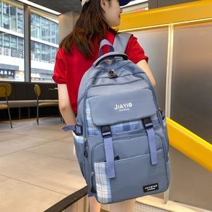 Jiayi <b>Student</b> <b>Backpack</b> 15 Inches Red Plaid Design For Girls School Use - Product Image 3