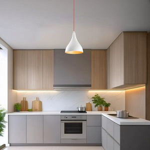 Juego de Gabinetes de Cocina Modernos en Forma de L, Lacados en Gris, con Despensa - Product Image 4