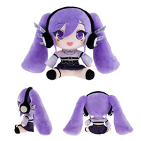 Poupée K-pop personnalisée, Merchandise Anime, Poupée en peluche de 20 cm, Fille assise à queue de cheval violette, Jouets Manga en peluche, Poupée en peluche