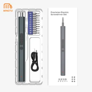 Set Obeng Listrik Presisi Tanpa Kabel, Kit Obeng Mini dengan Mata Magnet untuk Ponsel Laptop 11 Dalam 1