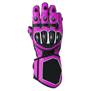 Woman Full Figure pink Black Custom Made <b>Gloves</b> The top Quality <b>Gloves</b> Leather Palm Guard Adjustable Wrist Strap <b>Motobike</b> - Product Image 5