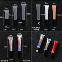Crème contour des yeux personnalisée cosmétique brillant à lèvres tube à presser 15ml pe tube souple avec applicateur métal céramique emballage tube crème contour des yeux