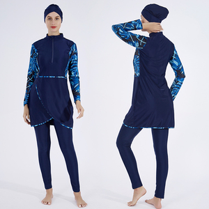 3pcs Strip Splicing Print Zipper Burkini Maillot <span class=keywords><strong>de</strong></span> <span class=keywords><strong>bain</strong></span> avec <span class=keywords><strong>bonnet</strong></span> <span class=keywords><strong>de</strong></span> <span class=keywords><strong>bain</strong></span> Long Floral Burkini Maillot <span class=keywords><strong>de</strong></span> <span class=keywords><strong>bain</strong></span> <span class=keywords><strong>Elegant</strong></span> Full Cover Burkini - Product Image 1