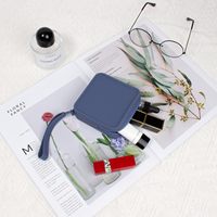 Pochette Mini Sac de Maquillage en Silicone avec Logo Personnalisé, Petite Trousse de Voyage Zippée Portable pour Cosmétiques et Éponge à Maquillage