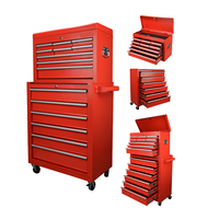 Armoire à outils en acier robuste CE, 15 tiroirs, chariot à outils d'atelier, chariot roulant, OEM personnalisable, revêtement électrostatique en poudre, 3 ans de garantie