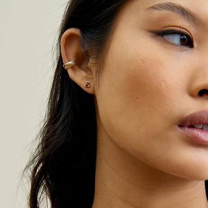 Usine en gros exquis mode exquis 925 bijoux en argent Sterling 14k plaqué or grenat oreille Piercing boucles d'oreilles - Product Image 2