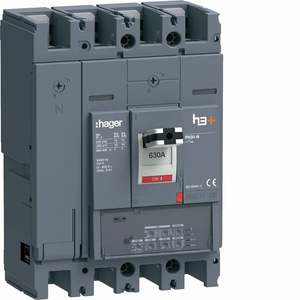 HNW631LR ปรับแต่งได้ด้วยชุดเบรกเกอร์แบบหล่อขึ้นรูป Hagers รุ่น h3+ P630 LSIG 4P 40kA 630A ปรับค่าได้ พร้อมระบบ Neutral - Product Image 1