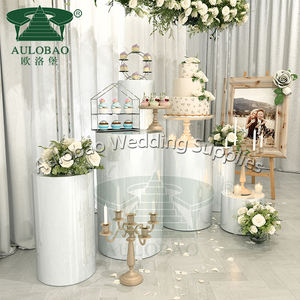 Supports à fleurs de décoration de mariage en acrylique blanc simple de taille personnalisée - Product Image 2