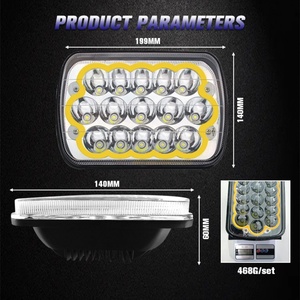 Phare LED 5x7 pouces 45W pour camion avec DRL, feux de route et de croisement, éclairage de travail, antibrouillard, feux de conduite, feux LED pour voiture - Product Image 4