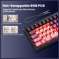 Zornher ST68 Blackberry Split Keyboard RGB Backlit Hot-Swap Customized Three-Mode Mechanical Gaming Keyboard for Office