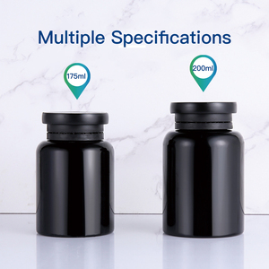 175ml 200ml tùy chỉnh Tear-off cap Pet đen pha chế chai sản phẩm y tế chai kéo-ring cap rỗng Pill lọ container hộp - Product Image 6