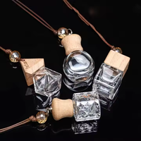 Diffuseur de parfum de voiture en verre transparent de luxe Offre Spéciale 6ml 8ml 9ml 10ml désodorisant avec bouchon en liège et couvercle en bois de luxe
