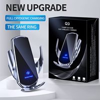 Chargeur de voiture sans fil 15W, adaptateur à induction, condensateur intégré, support de téléphone à charge rapide réglable pour iPhone et téléphones mobiles