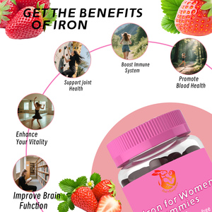 Gomitas de Hierro de Marca Propia para Mujeres con Vitamina B12 y Ácido Pantoténico, Mejoran la Función Cerebral, Suplementos Dietéticos Herbales - Product Image 6