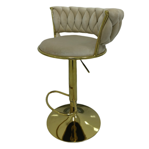 <span class=keywords><strong>Fauteuil</strong></span> commercial en velours bleu Tabourets hauts de luxe pour <span class=keywords><strong>table</strong></span> à manger pour bureau à domicile et chaises de bar et de restaurant de cuisine - Product Image 4
