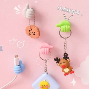 <b>Hanger</b> Silicone Charging Line Storage Self Adhesive Thumb Wall Thumb Hooks Wire Organizer Wall Hooks - Product Image 5