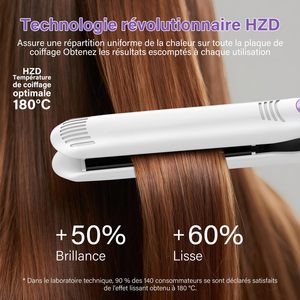 Lisseur de cheveux électrique multifonction à revêtement céramique, température réglable par LED, technologie ionique, protection contre la surchauffe, usage domestique - Product Image 4