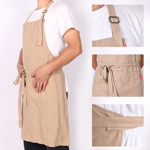 CHANGRONG Custom High Quality Adult Unisex Comfortable Raw Ecological French Flower Shop Garden <strong>Baker</strong> Cooking Cotton Linen <strong>Apron</strong> - Product Image 2