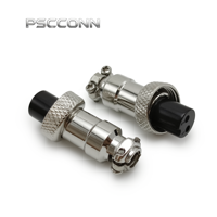Connecteur circulaire PSCCONN série GX GX12, 2, 3, 4, 5, 6, 7 broches, métallique, fileté, industriel, droit, aviation