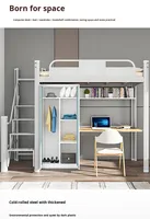 Lit et bureau combinés en acier épaissi sur mesure pour dortoirs universitaires, appartements, chambres à coucher, design moderne pour usage scolaire