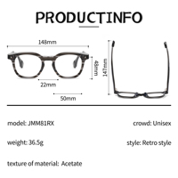 Montures de lunettes pour hommes en acétate, style professionnel et tendance, multi-modèles, texture marbrée