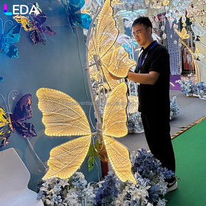 LEDA vendita calda sfondo matrimonio decorazione corridoio farfalle lampada Stand LED arco luce farfalla per decorazioni per feste - Product Image 4