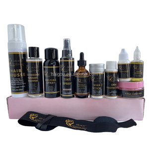 New chai màu đen tùy chỉnh tóc giả cài đặt Hộp nhãn hiệu riêng ren Tóc Giả Kit bao bì không thấm nước tóc Tint phun cạnh kiểm soát ren keo - Product Image 4