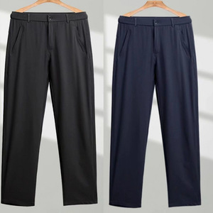 Pantalon de costume pour homme décontracté d'affaires léger et à séchage rapide pour l'été, pantalon de costume droit extensible et ample - Product Image 5