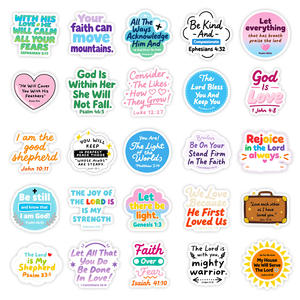 56 autocollants de questions inspirantes à partir de la Bible, modernes, simples, énergie <span class=keywords><strong>positive</strong></span>, décoration d'ordinateur portable, journalisation émotionnelle - Product Image 4
