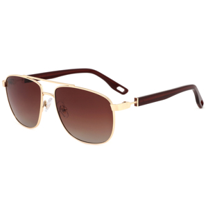 Unisex Pilot Sunglasses Rectangle Metal Frame Full Rim Polarized Lenses 100% UV Protection for Outdoor Activities Adult - Product Image 1