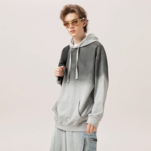 High Quality Casual Unisex Personalized Custom Logo Print 370 Gsm Water-Washed Gradient Hoodie Wholesale Available