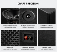 Haut-parleur coaxial passif de 6 pouces, 150 W RMS, sensibilité 92 dB, puissance de crête 4 600 W, système de haut-parleurs audio professionnel pour karaoké