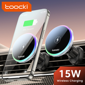 Soporte Magnético Inalámbrico para Automóvil Toocki, Cualquier Ángulo de Visión, Módulo Magnético N52 y Carga Máxima de 15 W para iPhone y Android - Product Image 2