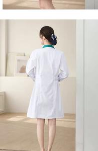 獣医ホワイトコート長袖ドクター服厚く女性美容サロンナース病院医療ラボオーバーオール - Product Image 6