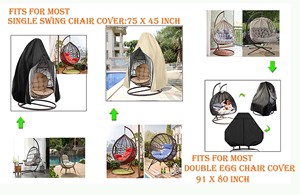 Dus-tproof-funda impermeable y duradera para <span class=keywords><strong>silla</strong></span> de Patio, cubierta de <span class=keywords><strong>silla</strong></span> columpio colgante de huevo con cremallera, resistente al agua - Product Image 6