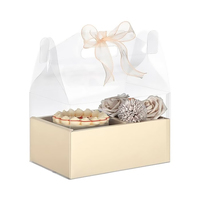 Boîte cadeau transparente en plastique pour gâteaux et fleurs, impression personnalisée, décoration de gâteaux et de fleurs, boîte cadeau transparente avec poignée