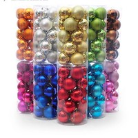 Boules de noël en plastique suspendus ornements d'arbre décorations de fête de vacances décor de noël à la maison 24 pièces/ensemble
