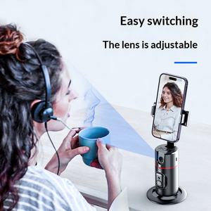 Support de téléphone portable stabilisateur Pan-Tilt P02 de bureau avec reconnaissance faciale IA, rotation à 360 degrés, en ABS, suivi automatique sans application, anti-vibration - Product Image 3