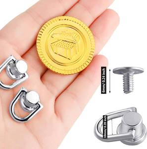Ripeng Pieces D Ring Stud Screw Ball Head Buttons For Purse Rotatable Ball D Ring Stud Metal Ring DIY <b>Leather</b> Purse <b>Backpack</b> Bel - Product Image 2