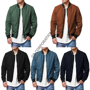 Blouson aviateur Softshell léger et décontracté pour hommes Patch élégant Coupe-vent d'hiver avec tissu en toile - Product Image 2