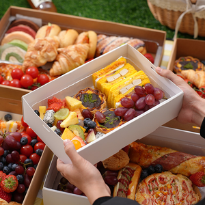 Customizable Kraft Paper <strong>Box</strong> Set Big Rectangular <strong>Long</strong> Containers Rigid Square <strong>Box</strong> for Cake and Sugar for Food Storage - Product Image 3