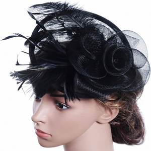 Chapeaux d'église unisexes sur mesure pour mariage, thé, sport, plage, faits à la main, 100 % polyester, fascinateurs, bandeau à plumes, pince à cheveux - Product Image 2