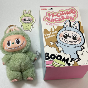 Grosir kotak misteri Labubu Macaroon VOL.1 seri Macaron kotak misteri POPMART kotak buta mewah vinil tokoh aksi