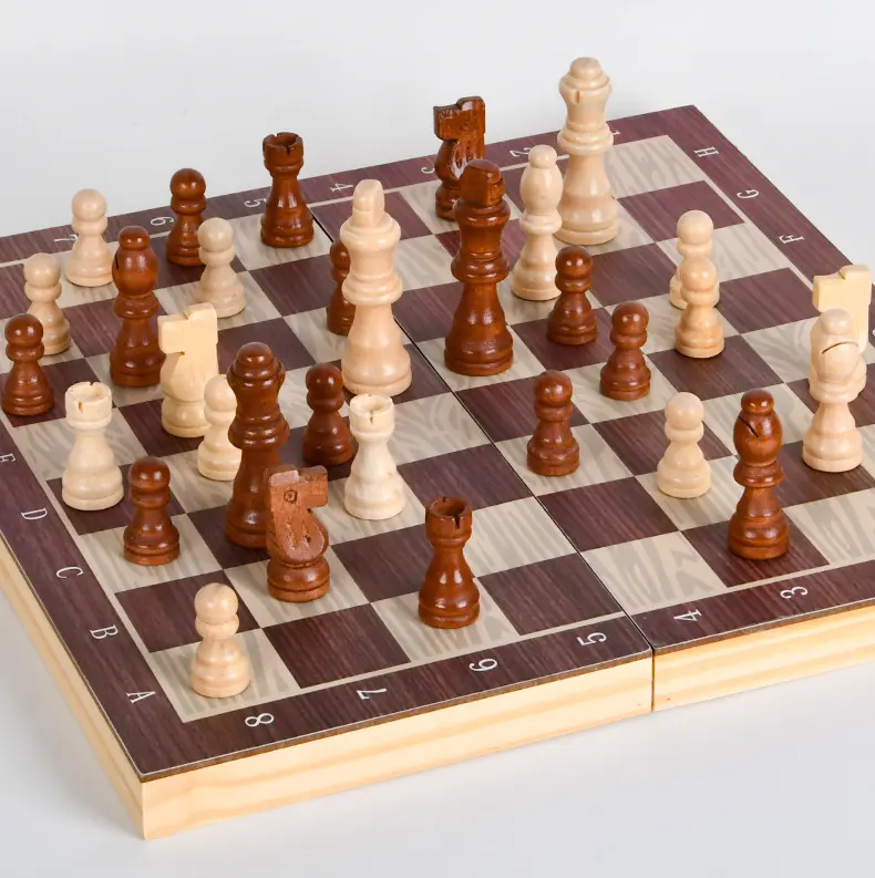 Fabricants Aimant en bois portable écologique Planches de jeu d'échecs Pièces d'échecs imprimées dans une boîte en bois